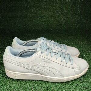 Puma Sneakers Womens 7.5 Light Blue Vikky v2 Suede Low Top Shoes 367991-01